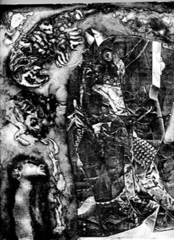  Argwohn aus der Serie Gewalt, 1990, Lithographie, 29,5 x 23 cm 