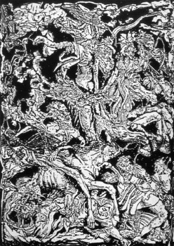  Apokalyptischer Reiter aus der Serie Variationen zu Dürer, 1990, Lithographie, 58 x 42 cm 
